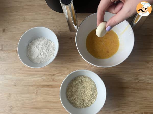 Luftfrysta panerade Babybel - Beredning steg 1