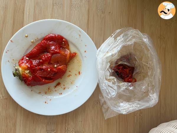 Sallad med rostad paprika i luftfritös - Beredning steg 3