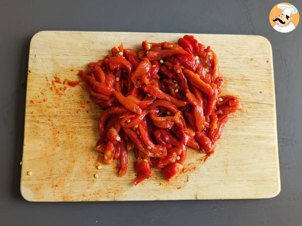 Sallad med rostad paprika i luftfritös - Beredning steg 4