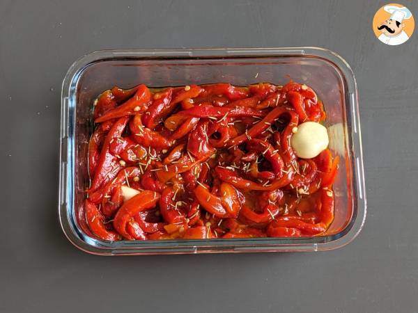 Sallad med rostad paprika i luftfritös - Beredning steg 5