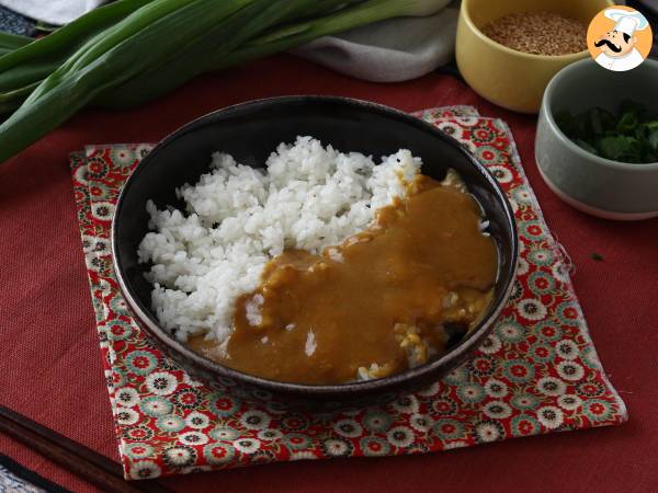 Panerad aubergine med pankoströbröd, katsu-liknande japansk curry men vegetarisk - Beredning steg 16