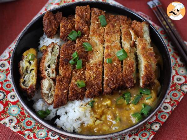Panerad aubergine med pankoströbröd, katsu-liknande japansk curry men vegetarisk - Beredning steg 18
