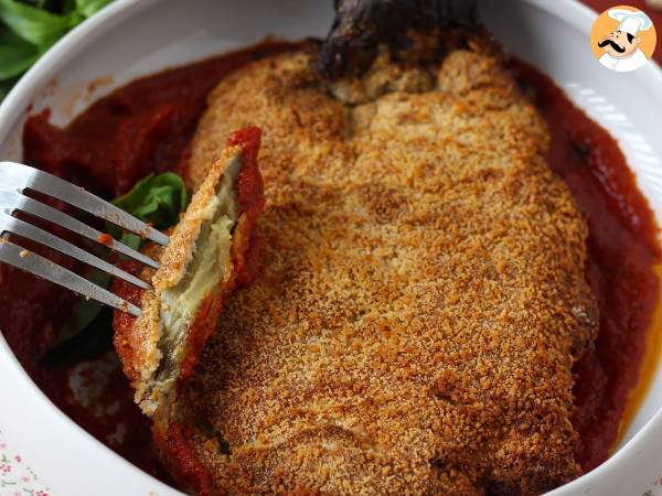 Panerad aubergine Milanese style men vegetarisk - Air Fryer matlagning - Beredning steg 14
