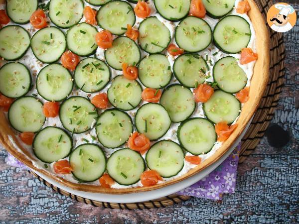 Superuppfriskande sommartårta: ricotta, gurka och rökt lax - Beredning steg 10