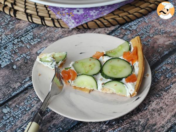 Superuppfriskande sommartårta: ricotta, gurka och rökt lax - Beredning steg 11