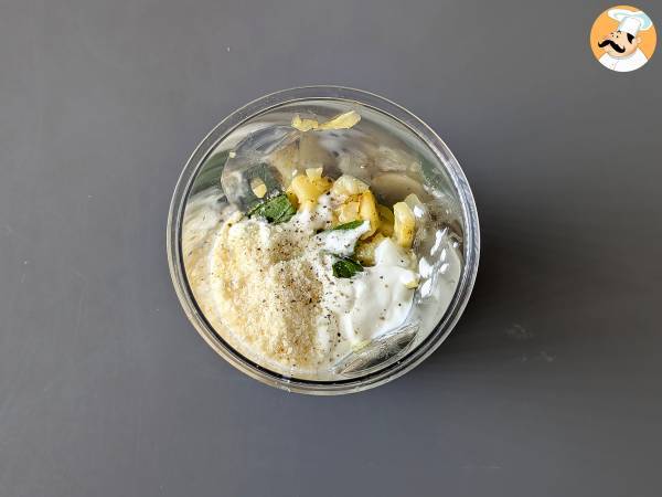 Krämig pasta med zucchini och grekisk yoghurt - Beredning steg 4