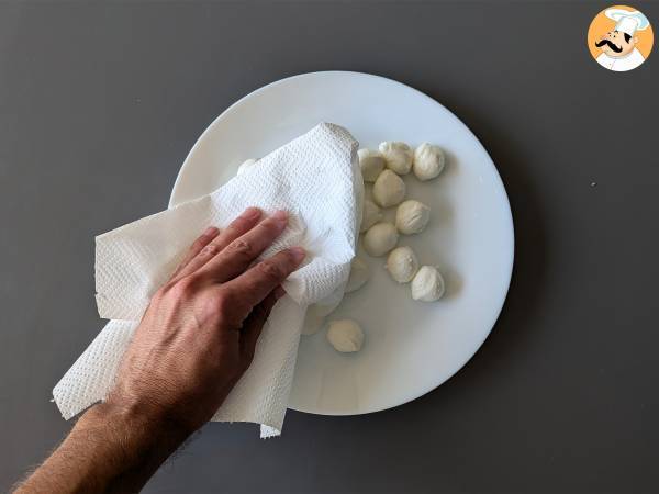 Mozzarelline i luftfritös - Beredning steg 1