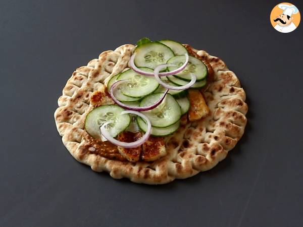Gyros med halloumi, en vegetarisk version av den grekiska smörgåsen! - Beredning steg 8