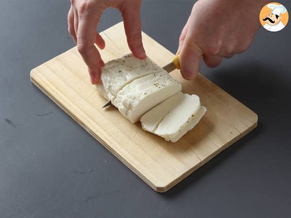 Stekt Halloumi med honung och rosmarin - Beredning steg 1