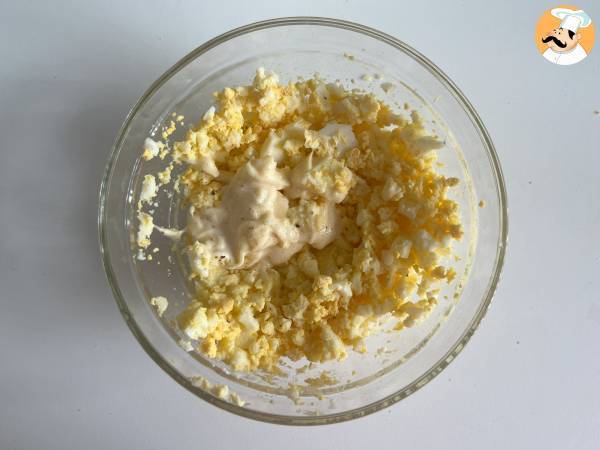 Tamago sando: den berömda japanska äggsmörgåsen som finns i konbini! - Beredning steg 3