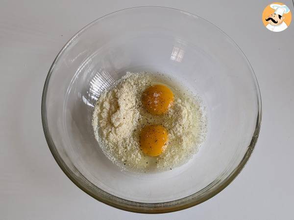 Pastaomelett i luftfritös - Beredning steg 2