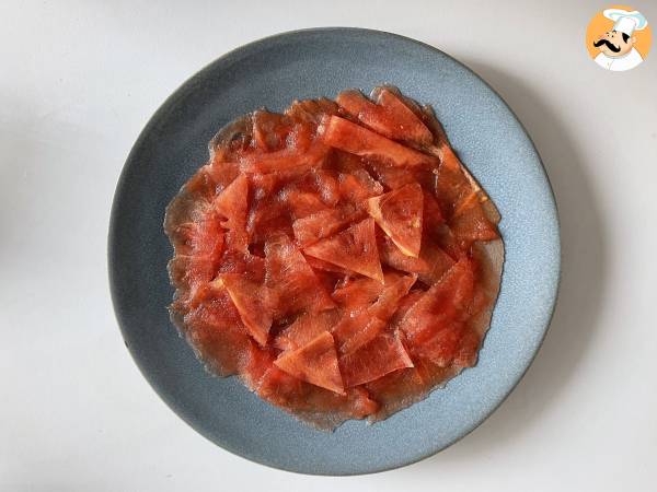 Carpaccio av vattenmelon: en uppfriskande förrätt för sommaren - Beredning steg 1