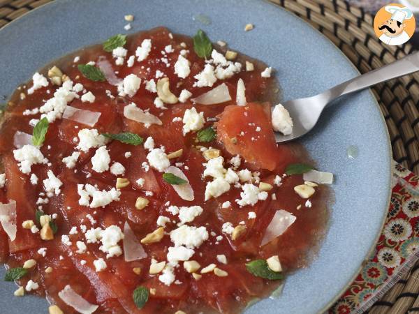 Carpaccio av vattenmelon: en uppfriskande förrätt för sommaren - Beredning steg 5