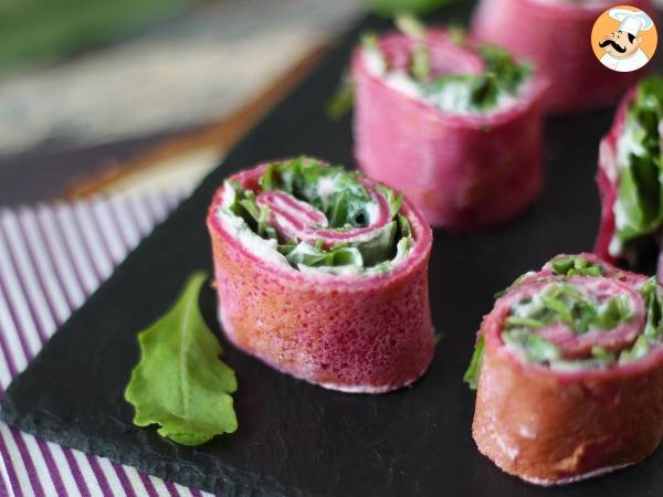 Crepesrullar med rödbetor, ricotta och ruccola - Beredning steg 10