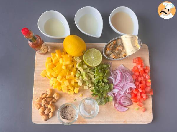 Ceviche med konserverade hjärtmusslor - Beredning steg 1