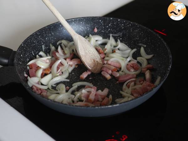 Fyllt igelkottsbröd i tartiflette-stil - Beredning steg 2