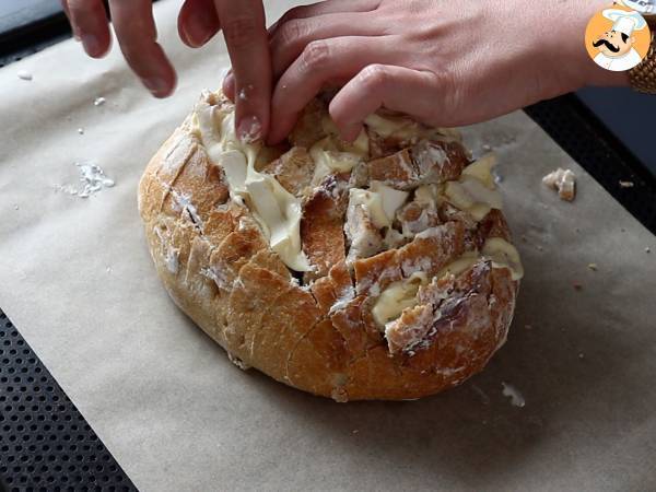 Fyllt igelkottsbröd i tartiflette-stil - Beredning steg 7