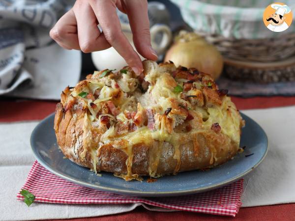 Fyllt igelkottsbröd i tartiflette-stil - Beredning steg 10