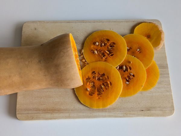Vegetarisk pumpa parmigiana - Beredning steg 1