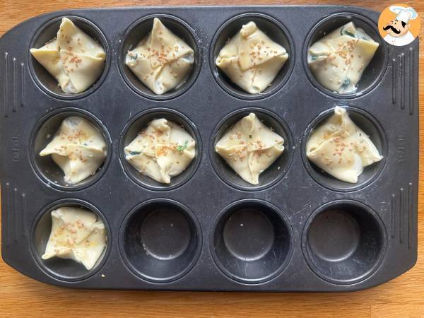 Mini smördegsbakelser med spenat och getost - Beredning steg 9