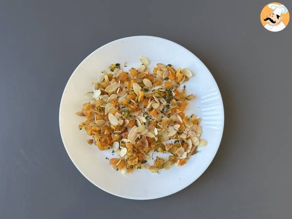 Salami med färskost, aprikoser och mandel: den perfekta aptitretaren för festliga dagar! - Beredning steg 4