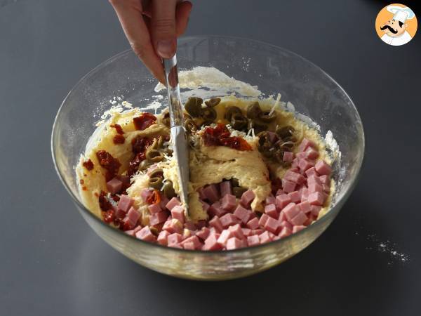 Skinka, oliver och soltorkad tomatkaka med skyr - Beredning steg 3