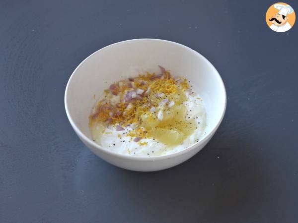 Tart med rökt lax och potatisbotten - Beredning steg 6