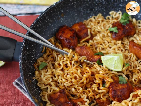 Hur man lagar Buldak Habanero Lime-nudlar, recept med marinerad kyckling! - Beredning steg 13