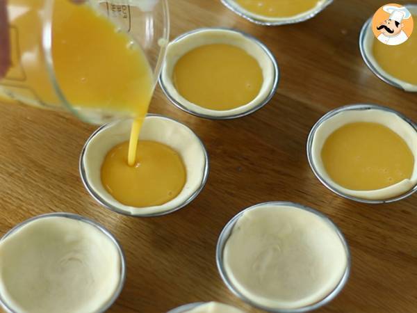 Pastéis de nata i en luftfryser. Det snabba och enkla receptet på den traditionella portugisiska sötsaken. - Beredning steg 6