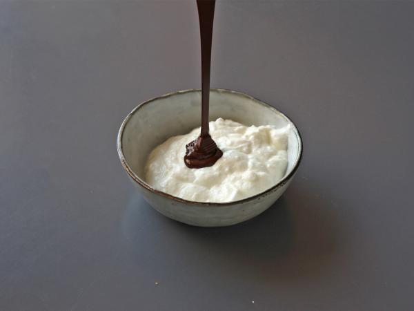 Chokladmousse med vassleprotein - Beredning steg 1