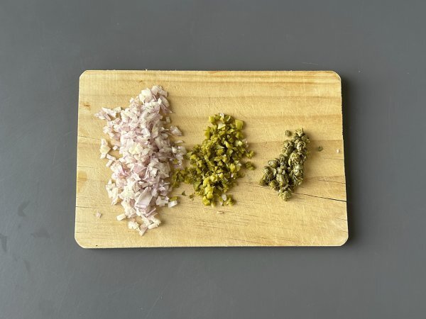 Tartar de fuet: en expressversion av den klassiska bifftartaren - Beredning steg 2