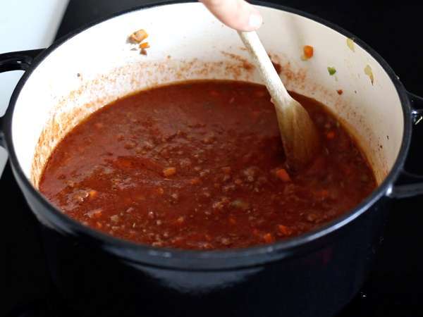 Pasta med bolognesesås - tagliatelle al ragù alla bolognese - Beredning steg 5