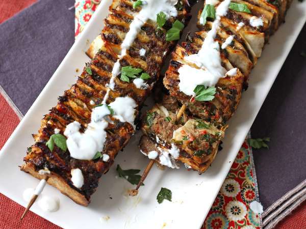 Lavash kebab med tortillas, de berömda enkla ugnsbakade kebaberna! - Beredning steg 12