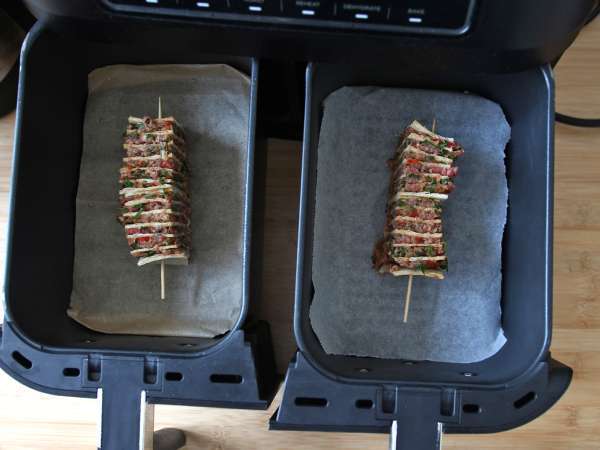 Lavash kebabspett med tortillas, enkelt att tillaga i airfryer! - Beredning steg 10
