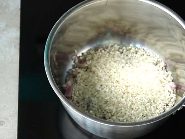 Risotto med Roquefort - Beredning steg 1