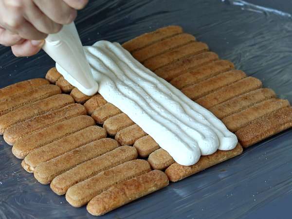 Tiramisu-formad stock utan form för kaffeälskare - Beredning steg 4