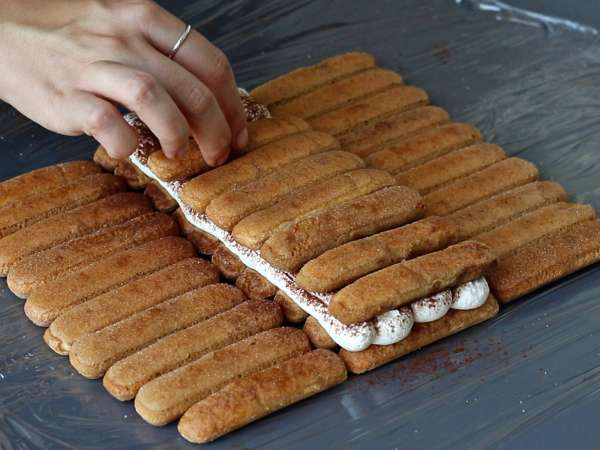 Tiramisu-formad stock utan form för kaffeälskare - Beredning steg 6