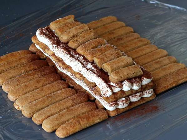 Tiramisu-formad stock utan form för kaffeälskare - Beredning steg 7