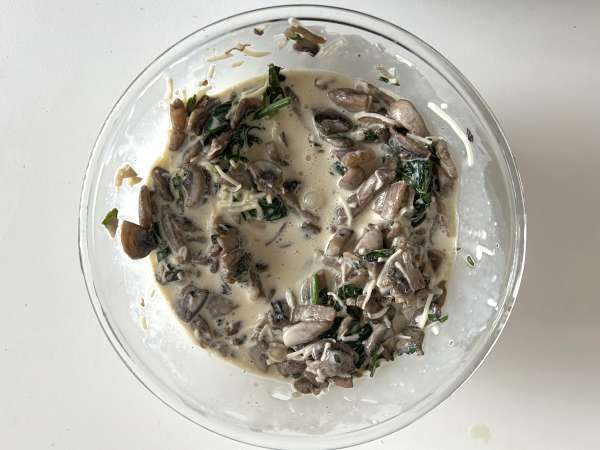 Spenat- och champinjonpannkakor - Beredning steg 9