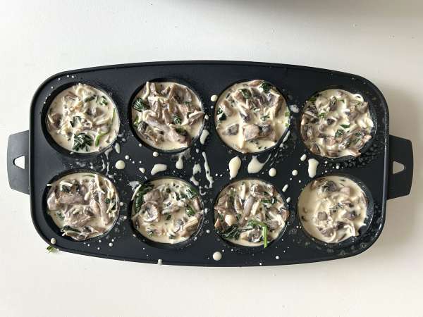 Spenat- och champinjonpannkakor - Beredning steg 10