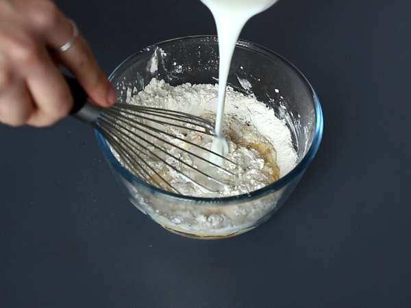 Pannkakstagliatelle med choklad och jordnötter! - Beredning steg 1