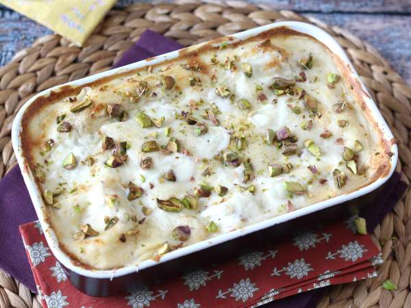 Laxlasagne med burrata och krämiga, knapriga pistagenötter - Beredning steg 9