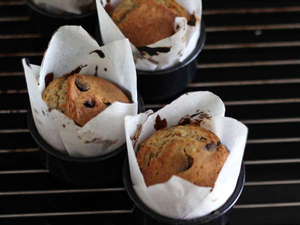 Extra gourmetmuffins med banan och chokladbitar - Beredning steg 11