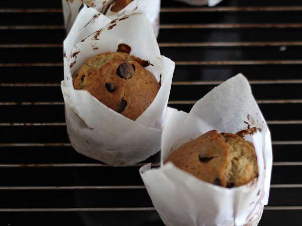 Extra gourmetmuffins med banan och chokladbitar - Beredning steg 12