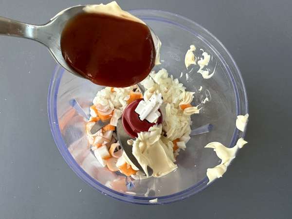 Surimi-pålägg: ett supersnabbt recept till aperitifen - Beredning steg 3