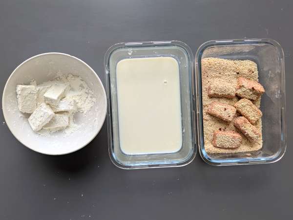 Tofunuggets i luftfritösen - Beredning steg 6