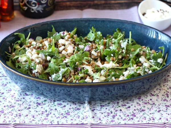 Proteinrik linssallad med cottage cheese – enkelt och snabbt - Beredning steg 5