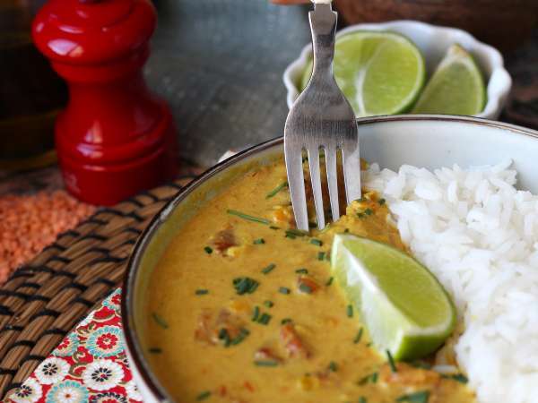 Curry med röda linser och kokosmjölk: ett enkelt och krämigt recept - Beredning steg 8