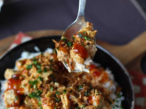 Krispig tofu – den vegetariska varianten av krispig kyckling - Beredning steg 7