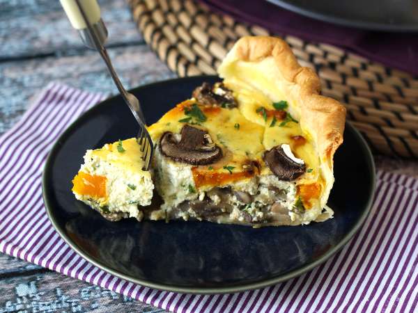 Quiche med svamp och hokkaidopumpa - Beredning steg 10